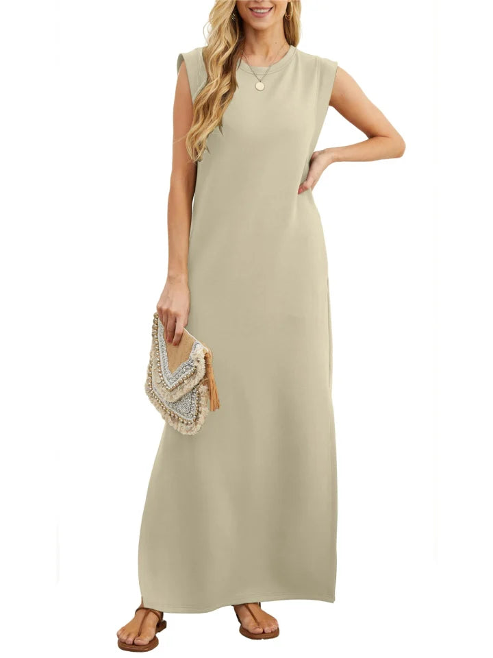 Aldina - Kreukvrije split casual jurk