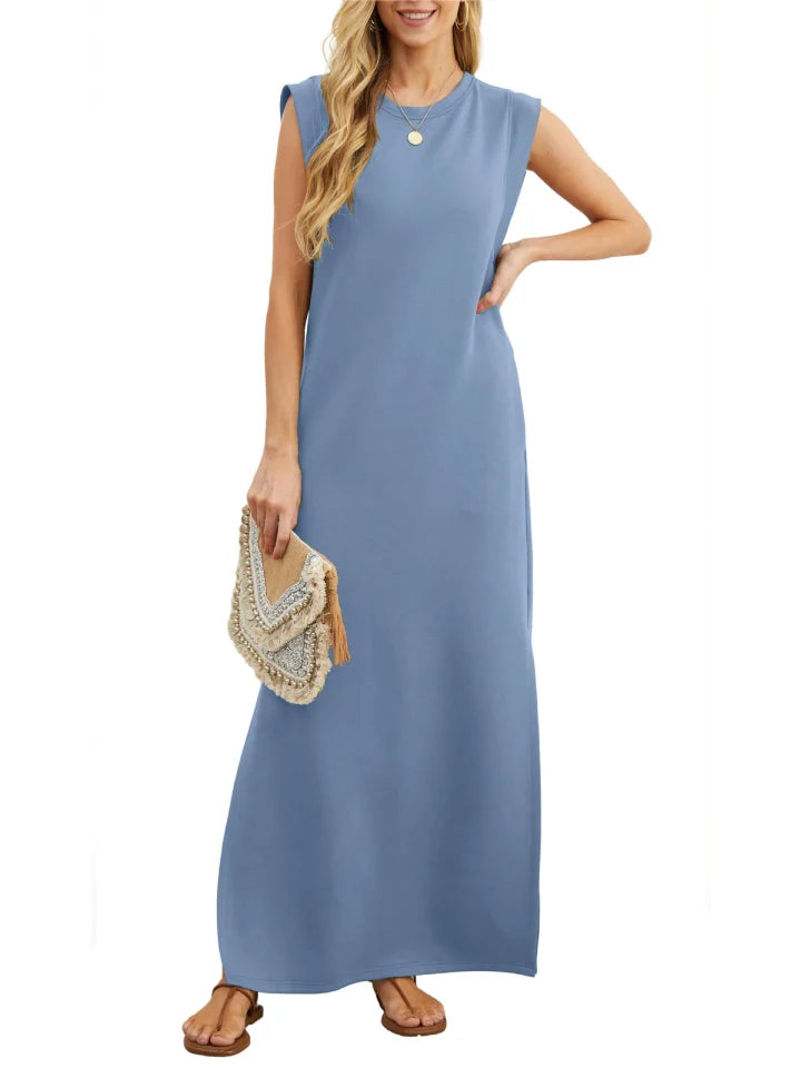 Aldina - Kreukvrije split casual jurk