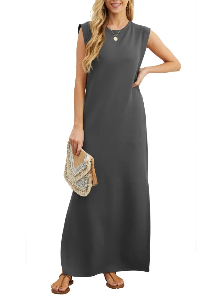Aldina - Kreukvrije split casual jurk