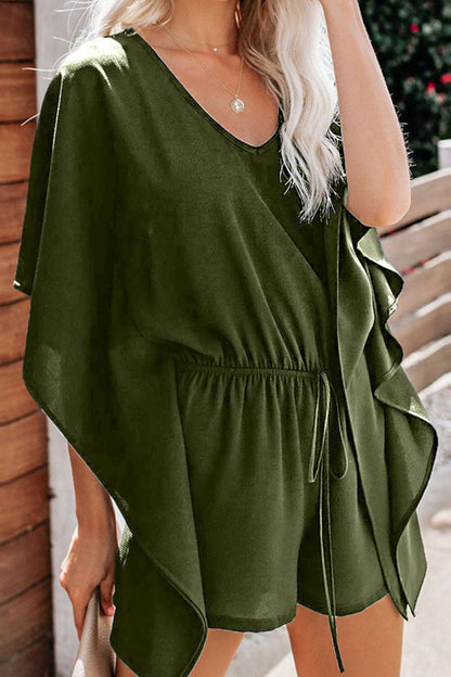 Fashion-solid-frill-in-neck losse jumpsuits (5 kleuren)