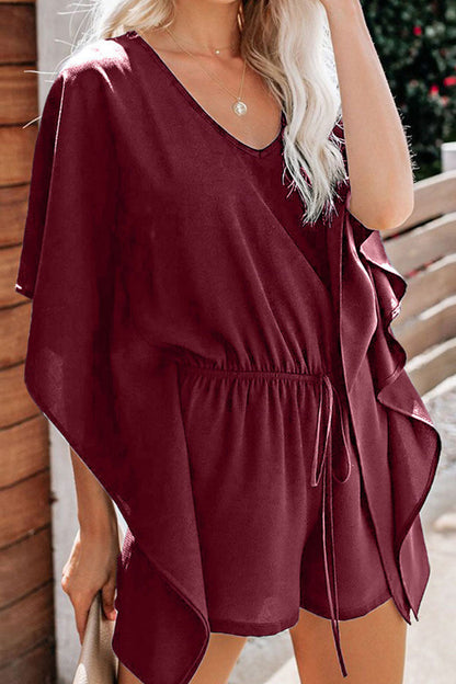 Fashion-solid-frill-in-neck losse jumpsuits (5 kleuren)