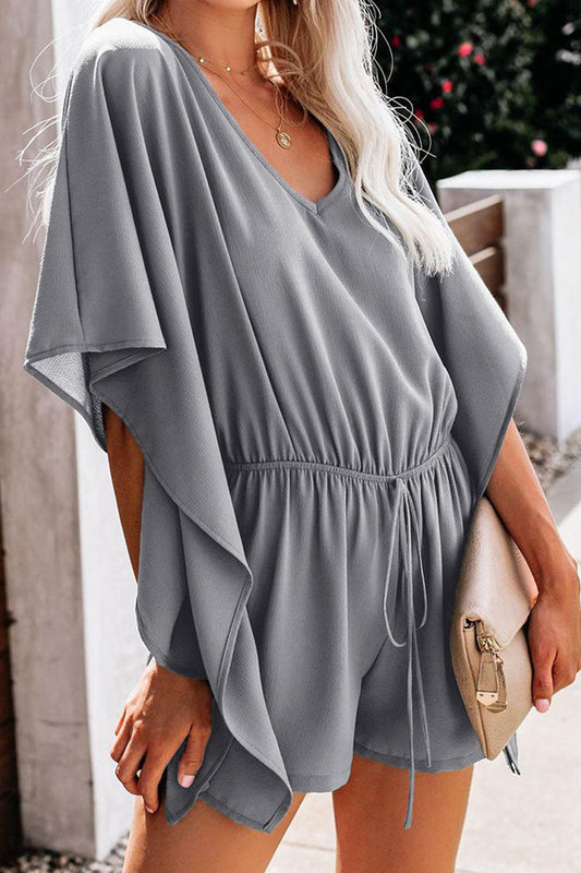 Fashion-solid-frill-in-neck losse jumpsuits (5 kleuren)