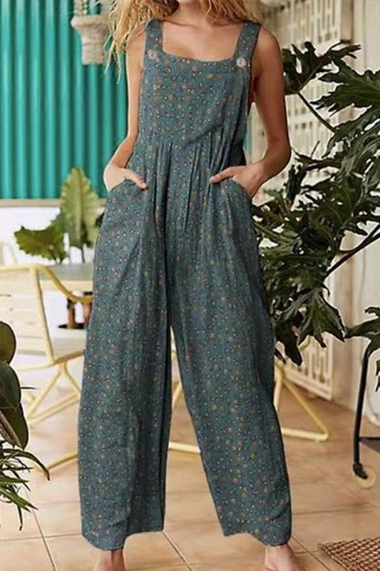 Loungewear-bloemige-split-pocket-square-jumpsuit