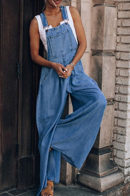 Fashion casual chunky zak met spaghettibandjes losse jumpsuit (4 kleuren)