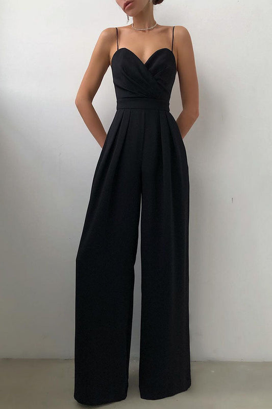 Fashion casual solid patchwork V-hals losse jumpsuits (6 kleuren)