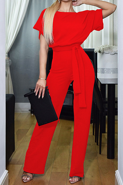 Casual elegant monochroom geruite jumpsuits met platte voorkant (6 kleuren)