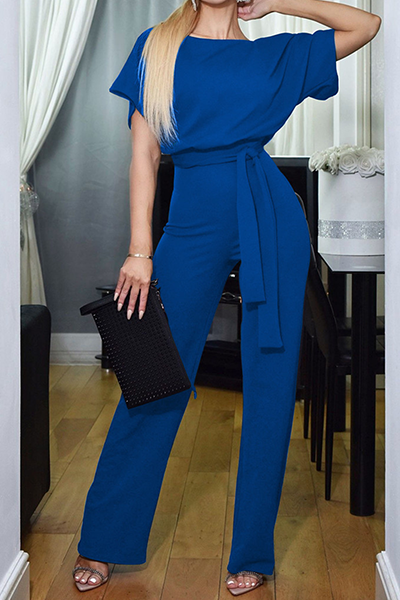 Casual elegant monochroom geruite jumpsuits met platte voorkant (6 kleuren)