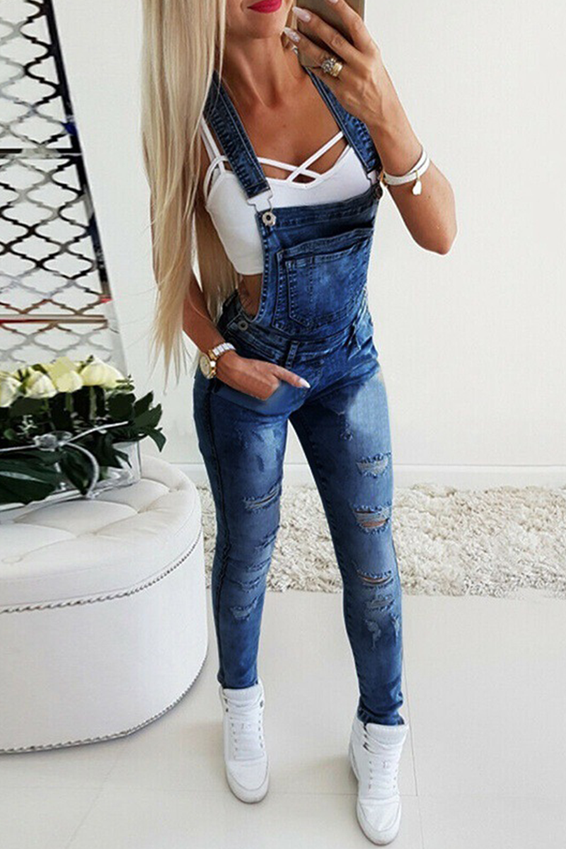 Casual effen-patchwork-skinny jumpsuits (3 kleuren)