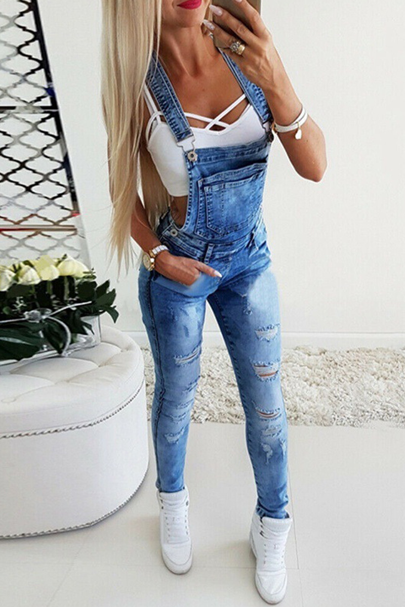 Casual effen-patchwork-skinny jumpsuits (3 kleuren)