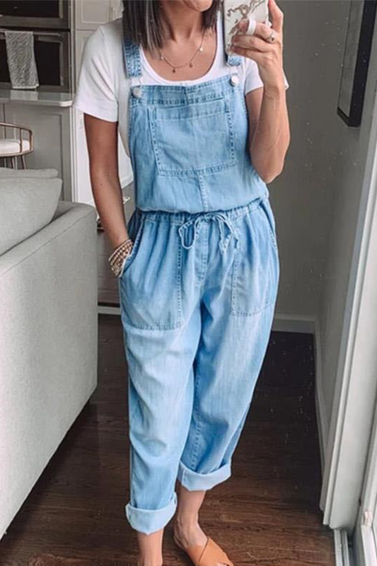 gladde Harlan jumpsuits met vierkante kraag