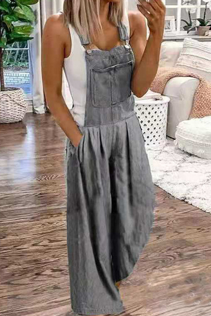 Casual gladde pocket strapless jumpsuits (3 kleuren)