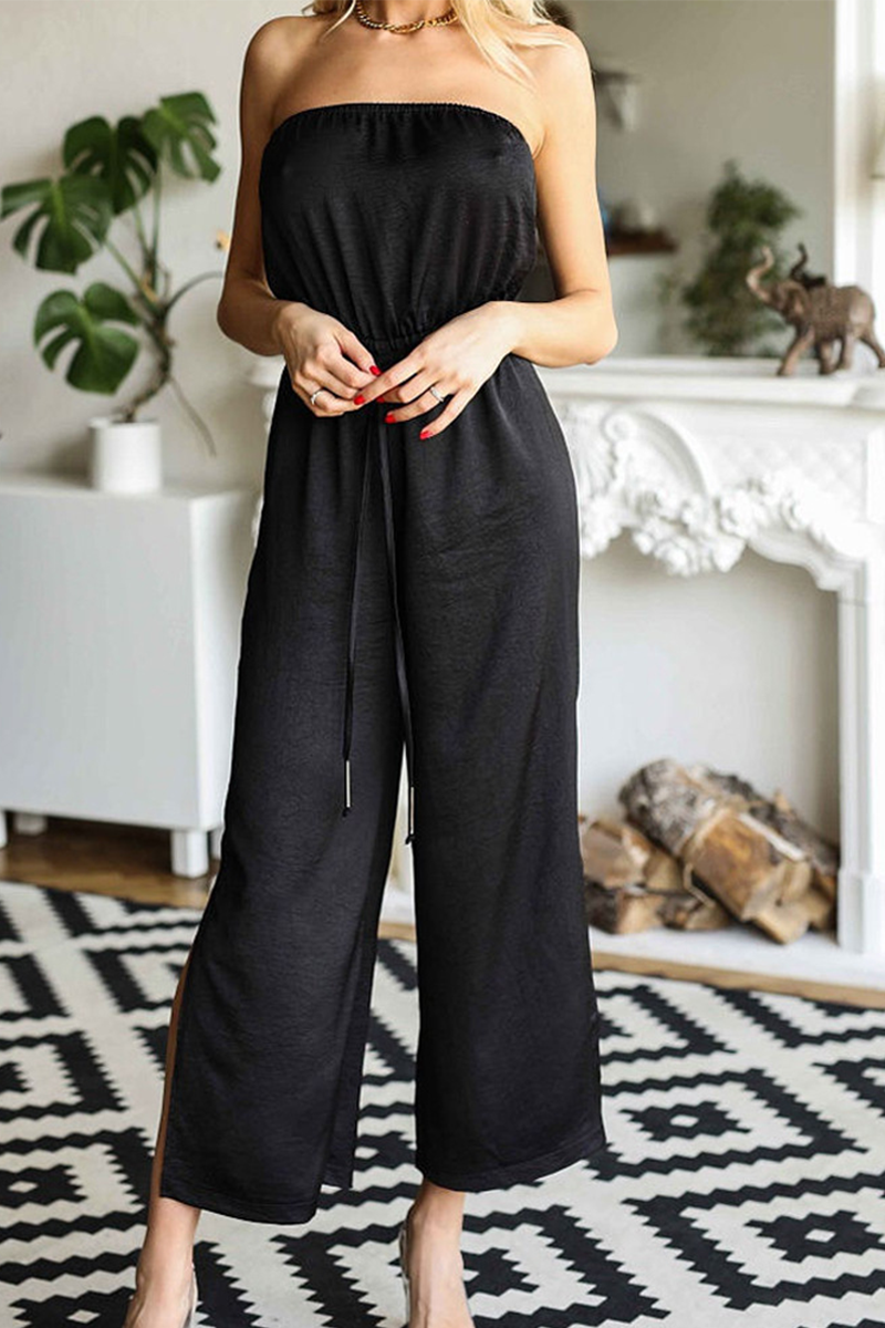 Strakke effen patchwork jumpsuits (3 kleuren)