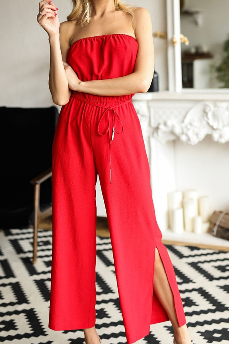 Strakke effen patchwork jumpsuits (3 kleuren)