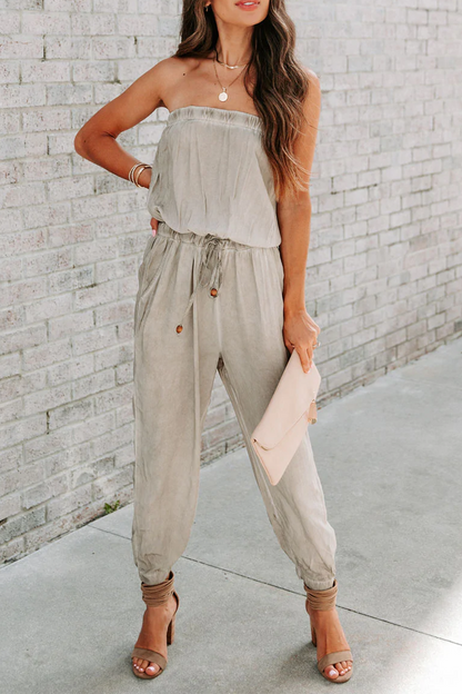 effen Harlan één schouder jumpsuit met patchwork