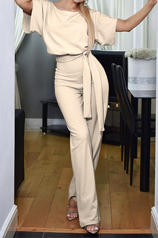 Casual elegant monochroom geruite jumpsuits met platte voorkant (6 kleuren)
