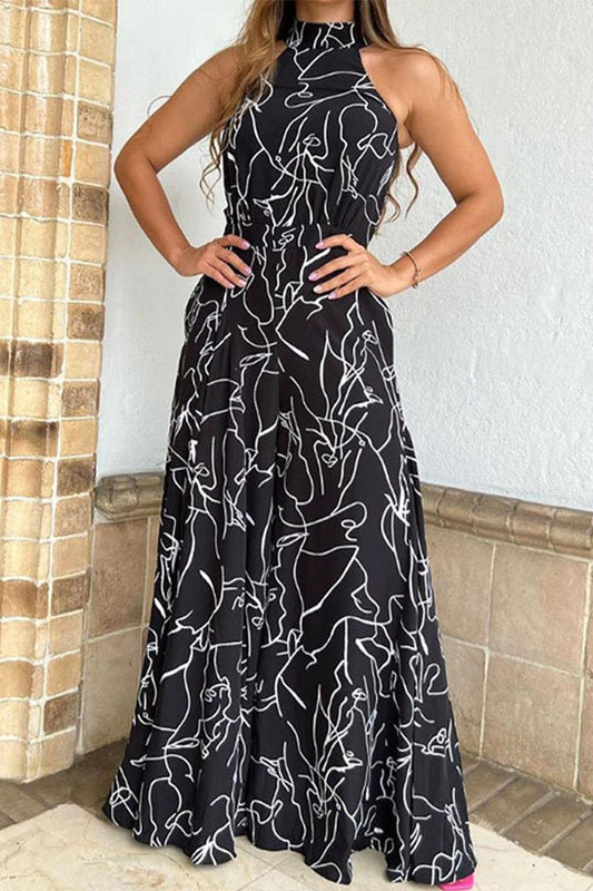 Simplicity Print Patchwork Frenulum Halter Losse Jumpsuits (9 kleuren)