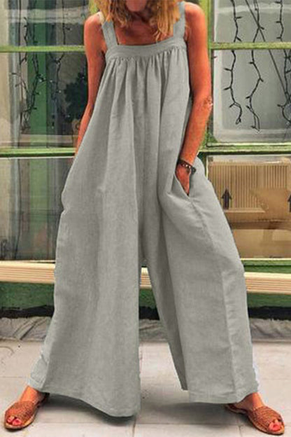 Casual jumpsuits voor elke dag met vaste vierkante kraag (5 kleuren)