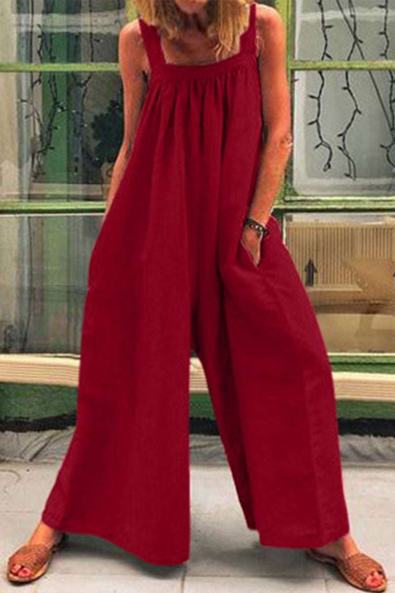 Casual jumpsuits voor elke dag met vaste vierkante kraag (5 kleuren)