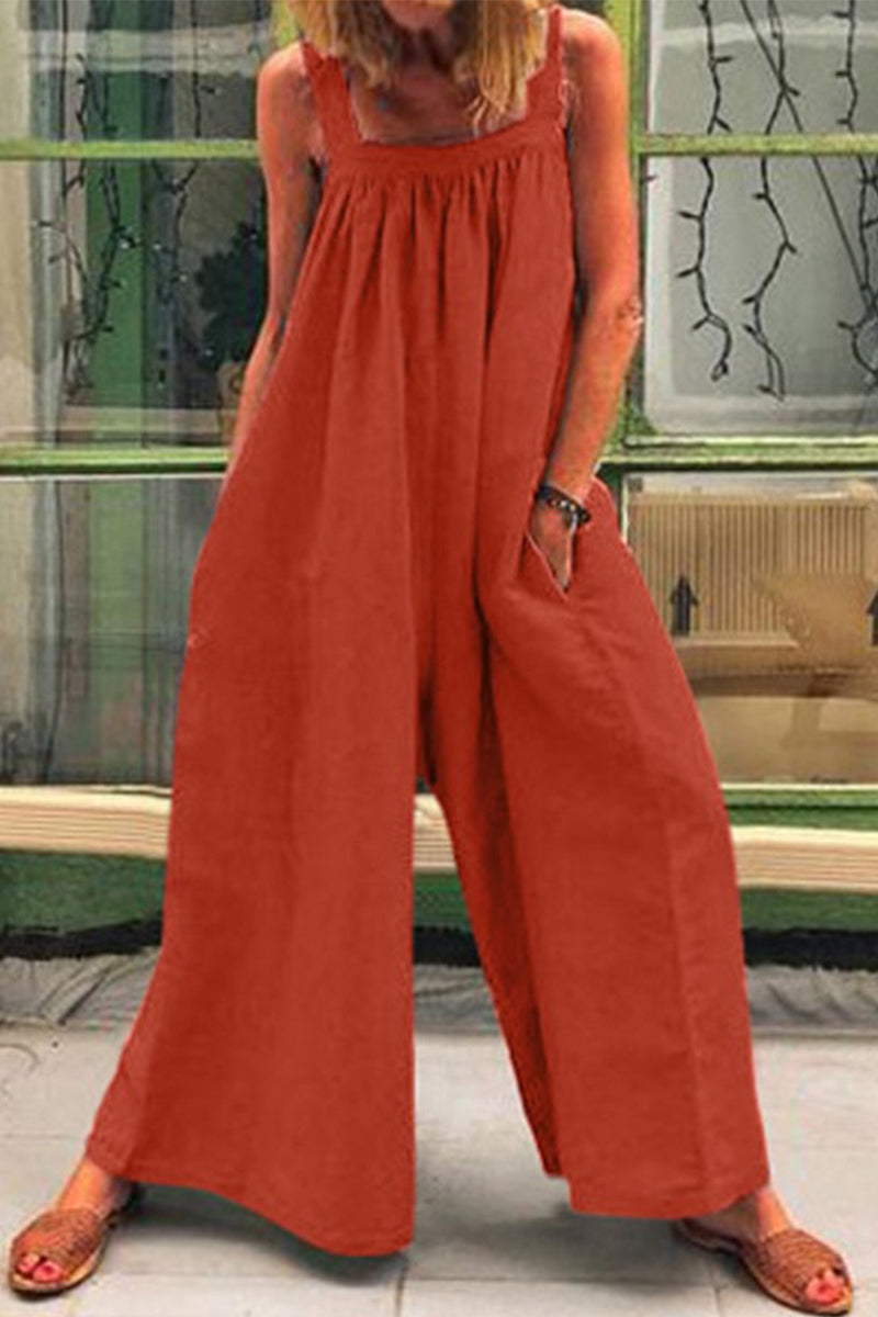 Casual jumpsuits voor elke dag met vaste vierkante kraag (5 kleuren)