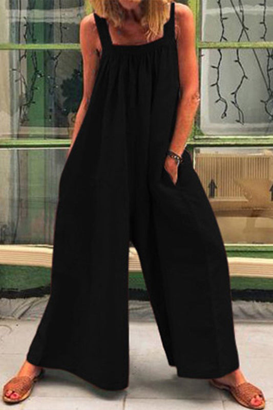Casual jumpsuits voor elke dag met vaste vierkante kraag (5 kleuren)