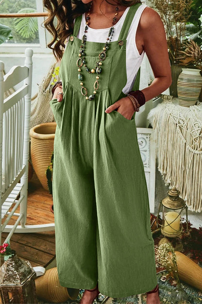 Casual street solid-pocket-collar-loose jumpsuits (7 kleuren)
