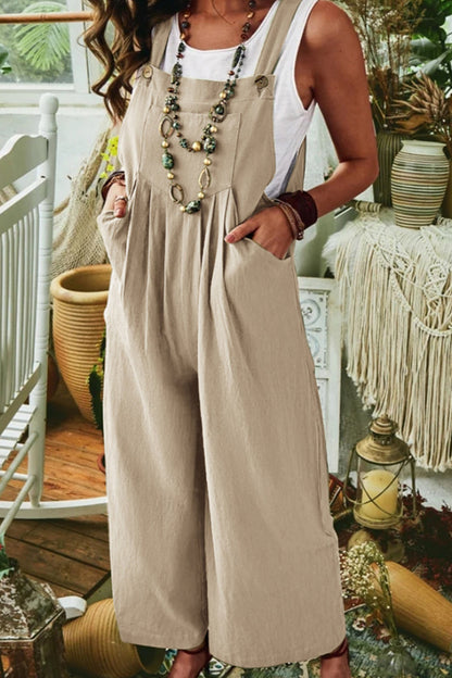 Casual street solid-pocket-collar-loose jumpsuits (7 kleuren)