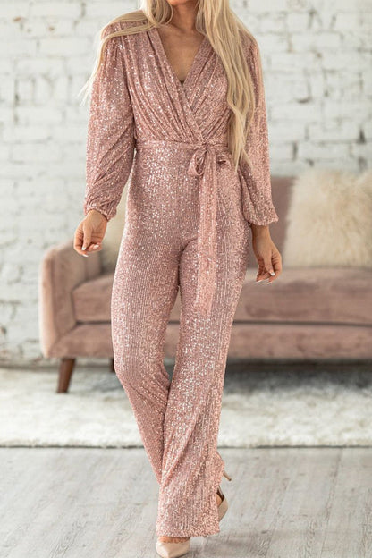 Casual Elegante effen kleur v-hals jumpsuits (3 kleuren)