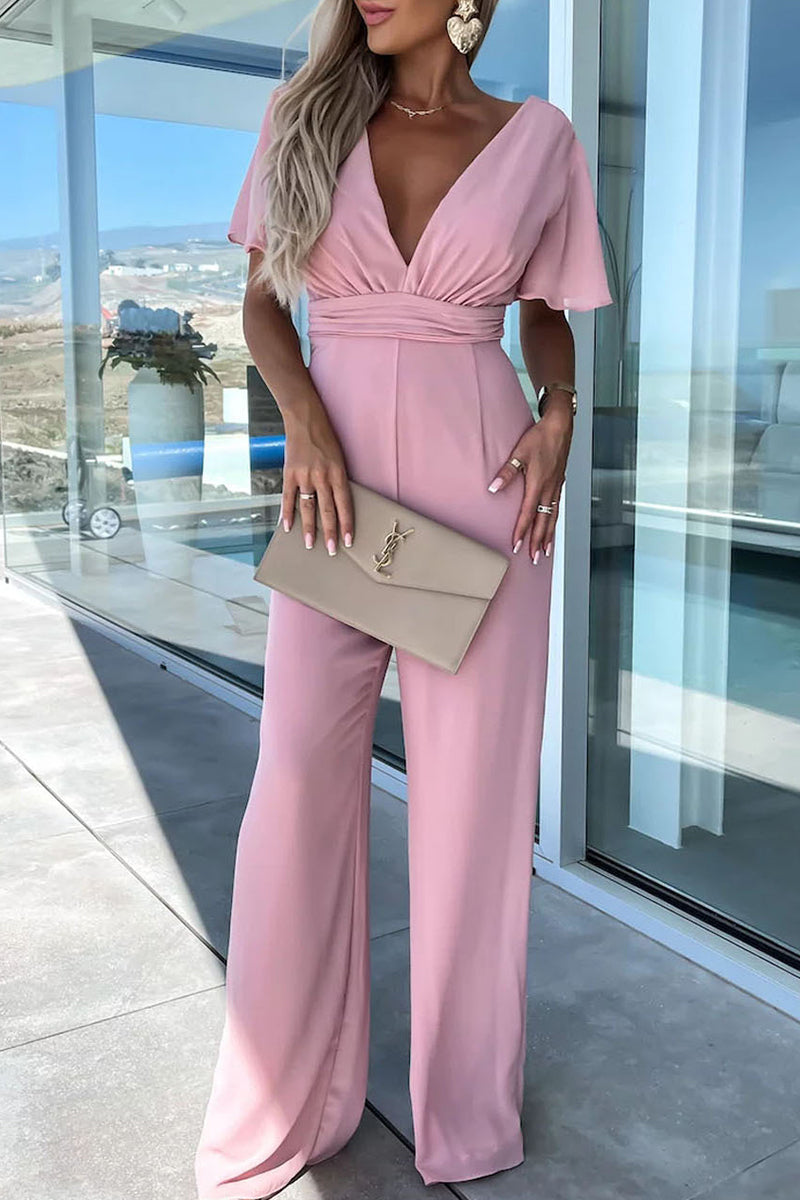 elegante jumpsuits met rechte taille