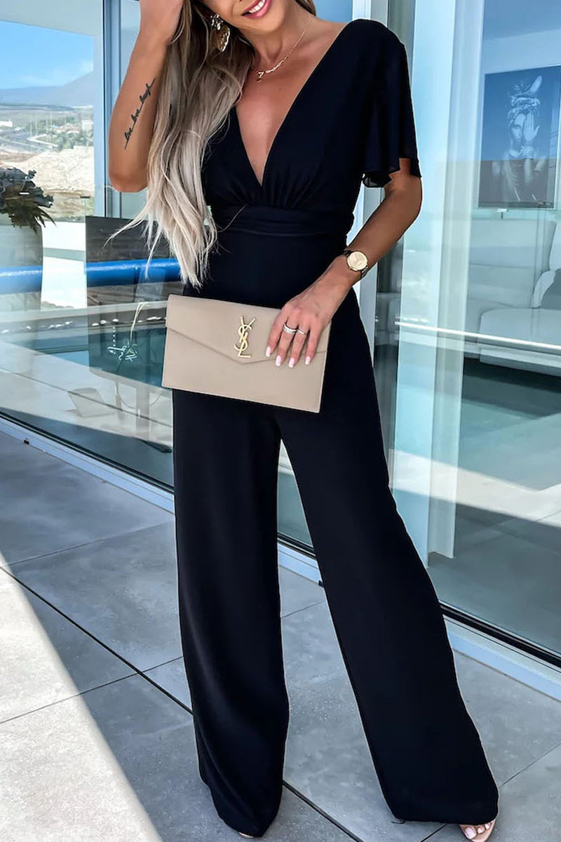 elegante jumpsuits met rechte taille