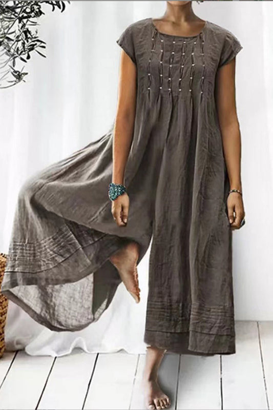 Casual simplicity chunky loose-fitting O-rise jumpsuits (6 kleuren)