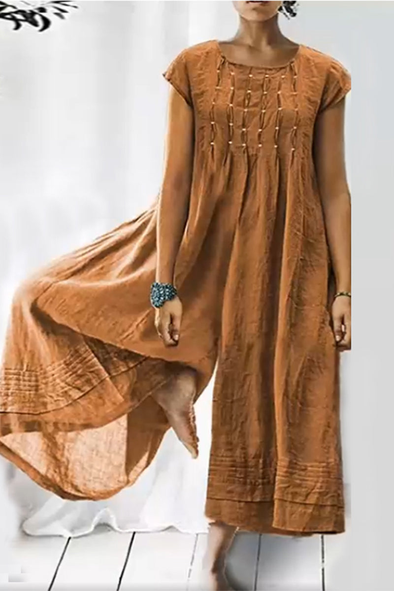 Casual simplicity chunky loose-fitting O-rise jumpsuits (6 kleuren)