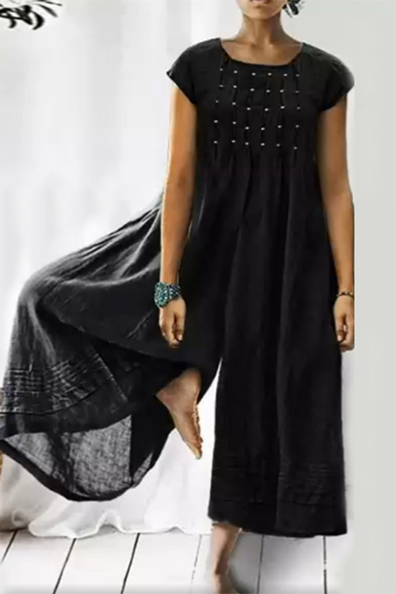 Casual simplicity chunky loose-fitting O-rise jumpsuits (6 kleuren)