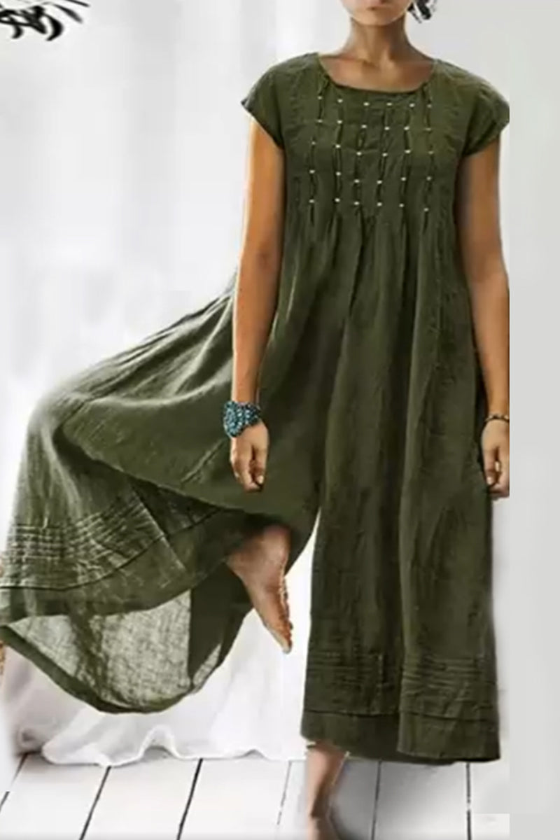Casual simplicity chunky loose-fitting O-rise jumpsuits (6 kleuren)