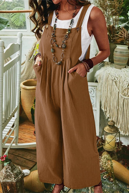 Casual street solid-pocket-collar-loose jumpsuits (7 kleuren)