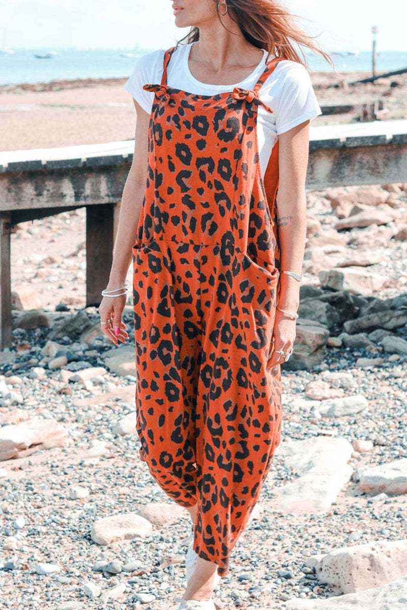 Casual College Luipaard-patchwork Los Jumpsuits (5 kleuren)