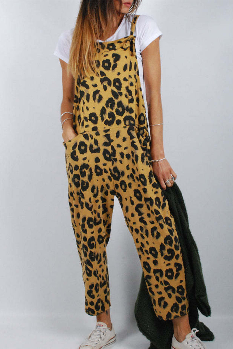 Casual College Luipaard-patchwork Los Jumpsuits (5 kleuren)
