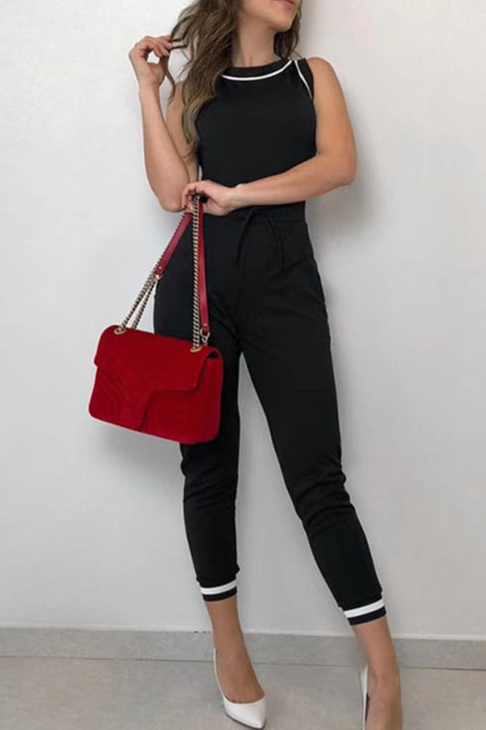 Casual gestreepte jumpsuits met contrasterende O Regular