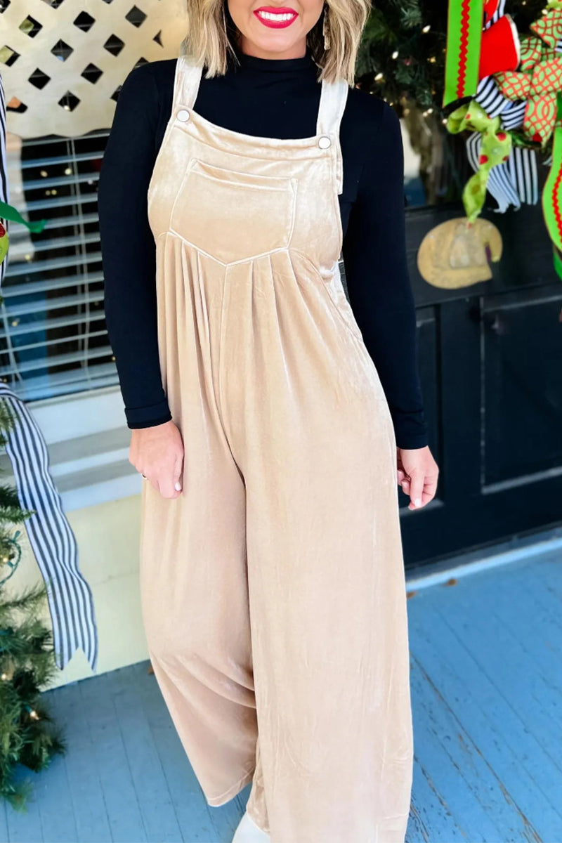 Casual effen-kleurige jumpsuits met vierkante kraag en losse pasvorm