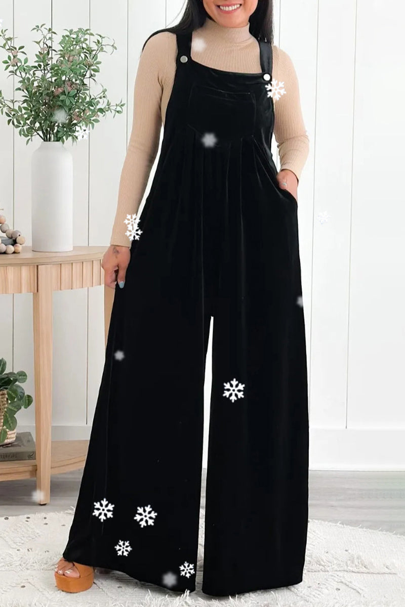 Casual effen-kleurige jumpsuits met vierkante kraag en losse pasvorm