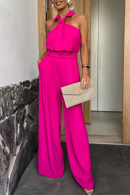 Casual jumpsuits in Britse stijl met vaste ritszakken en oprolmouwen