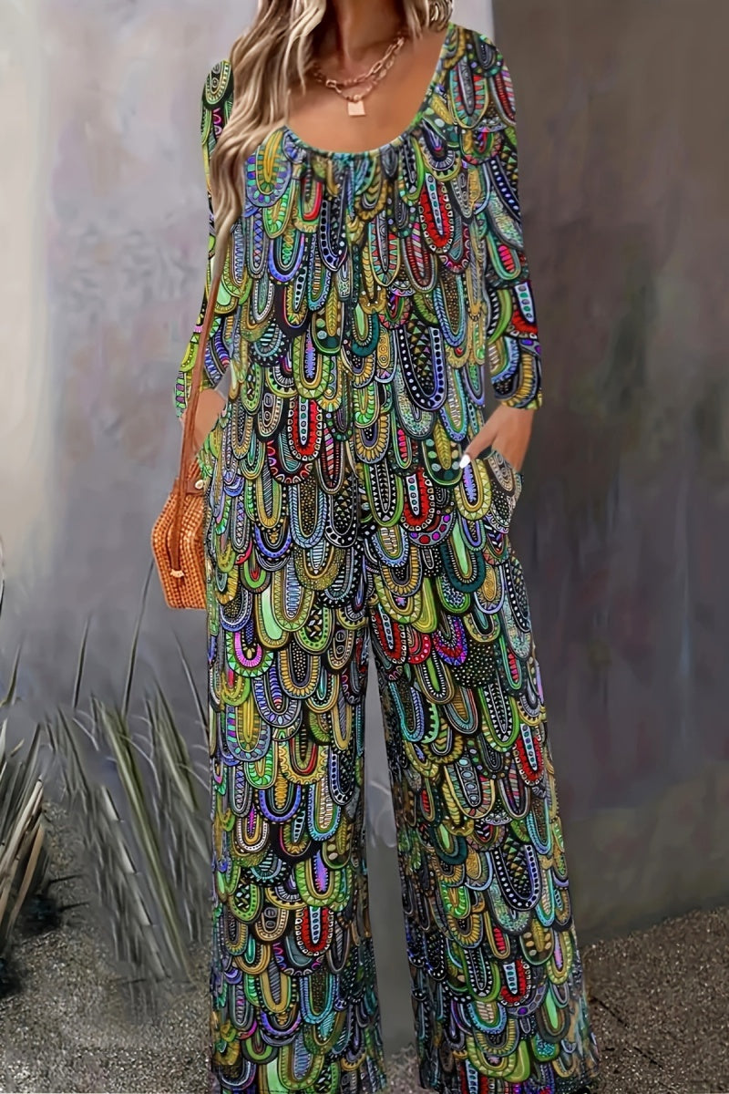 Casual eenvoudige U-hals jumpsuits