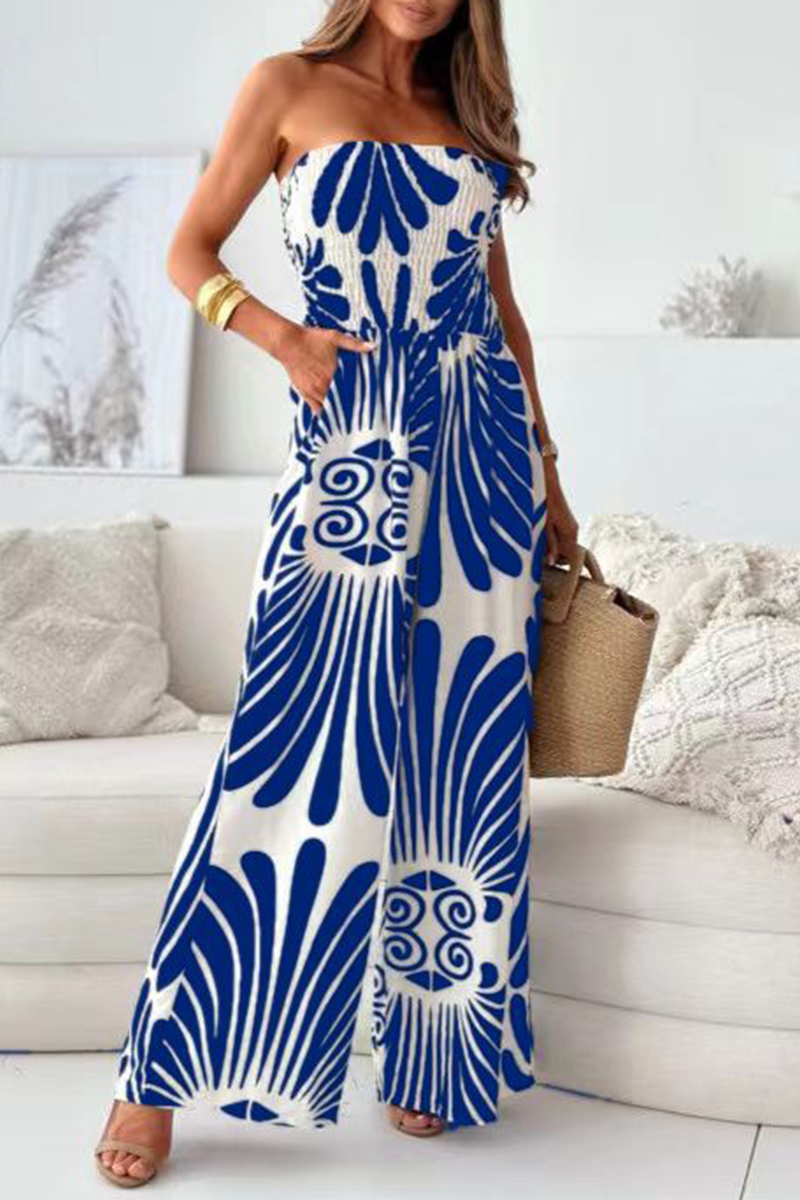 Casual Street gestreepte pocket-contrast-strapless jumpsuits (4 kleuren)