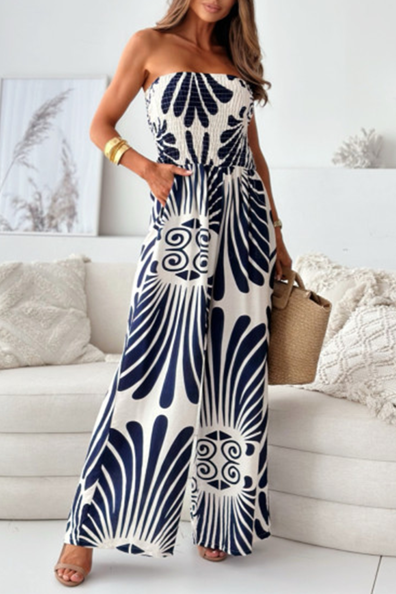 Casual Street gestreepte pocket-contrast-strapless jumpsuits (4 kleuren)