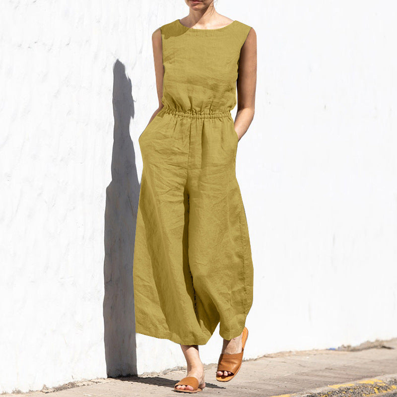 mouwloze loungekleding temperament jumpsuit
