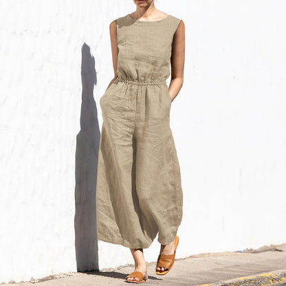 mouwloze loungekleding temperament jumpsuit