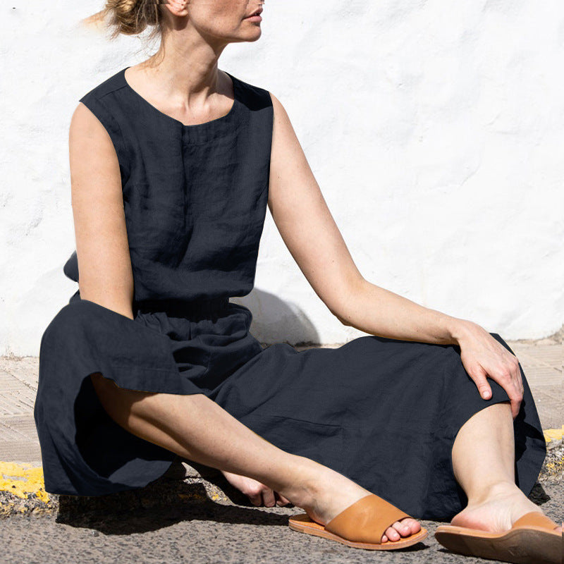 mouwloze loungekleding temperament jumpsuit