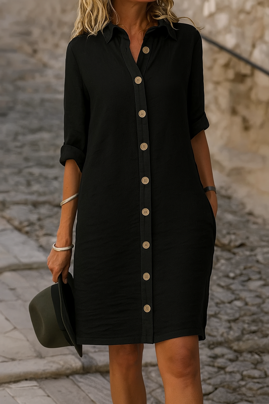 Overknee shirtjurk met knopen en moderne snit