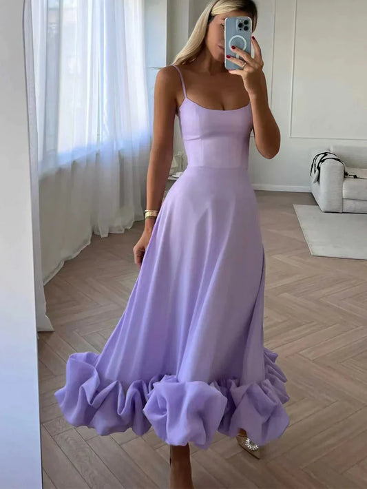 Emilia - Midi-jurk met volant en bustier