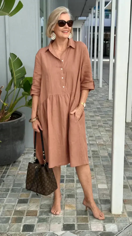 Noelle - Nieuwe casual jurk voor dames van linnen en katoen
