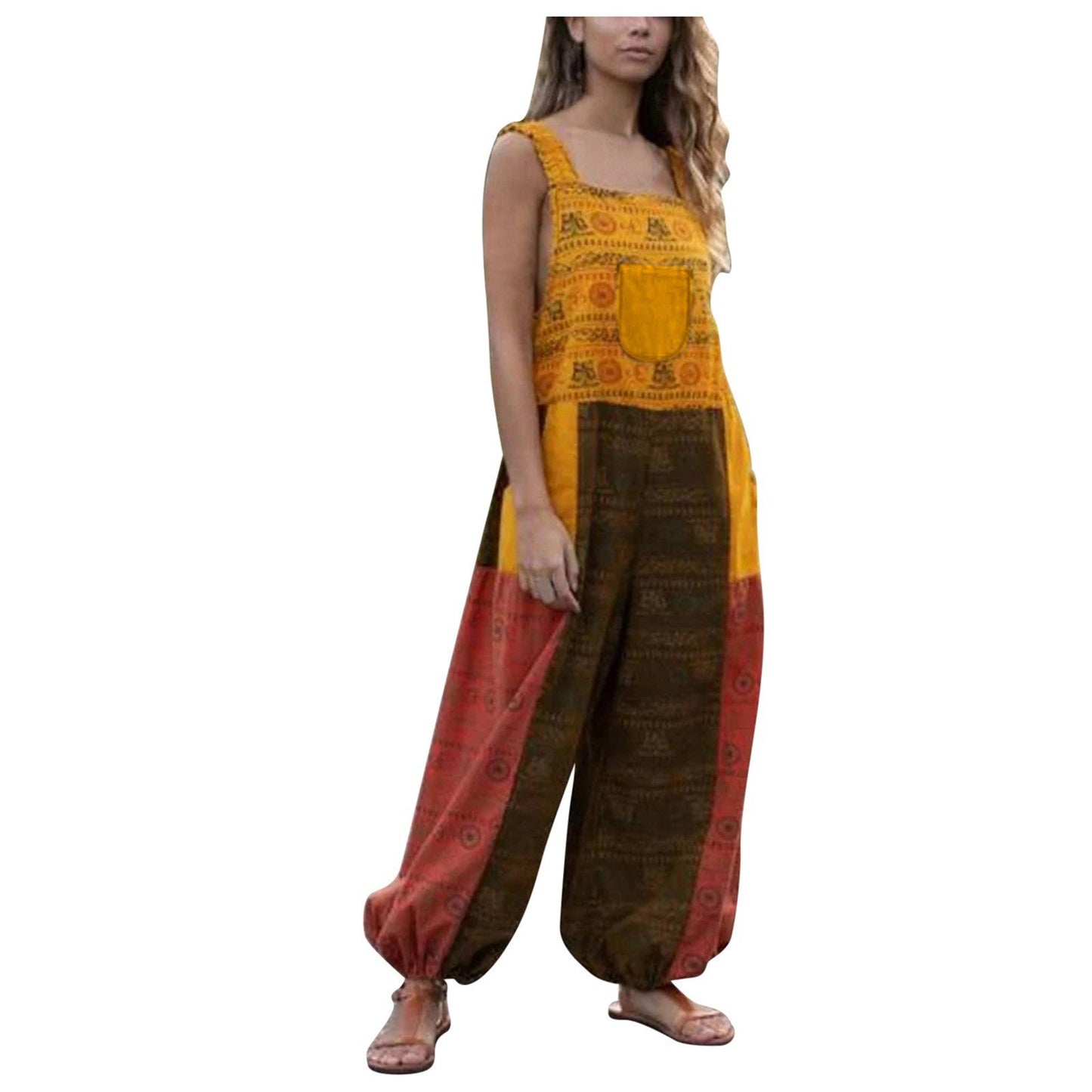 jumpsuit met losse pasvorm en steekzakken voor vrijetijdskleding #x008d_as